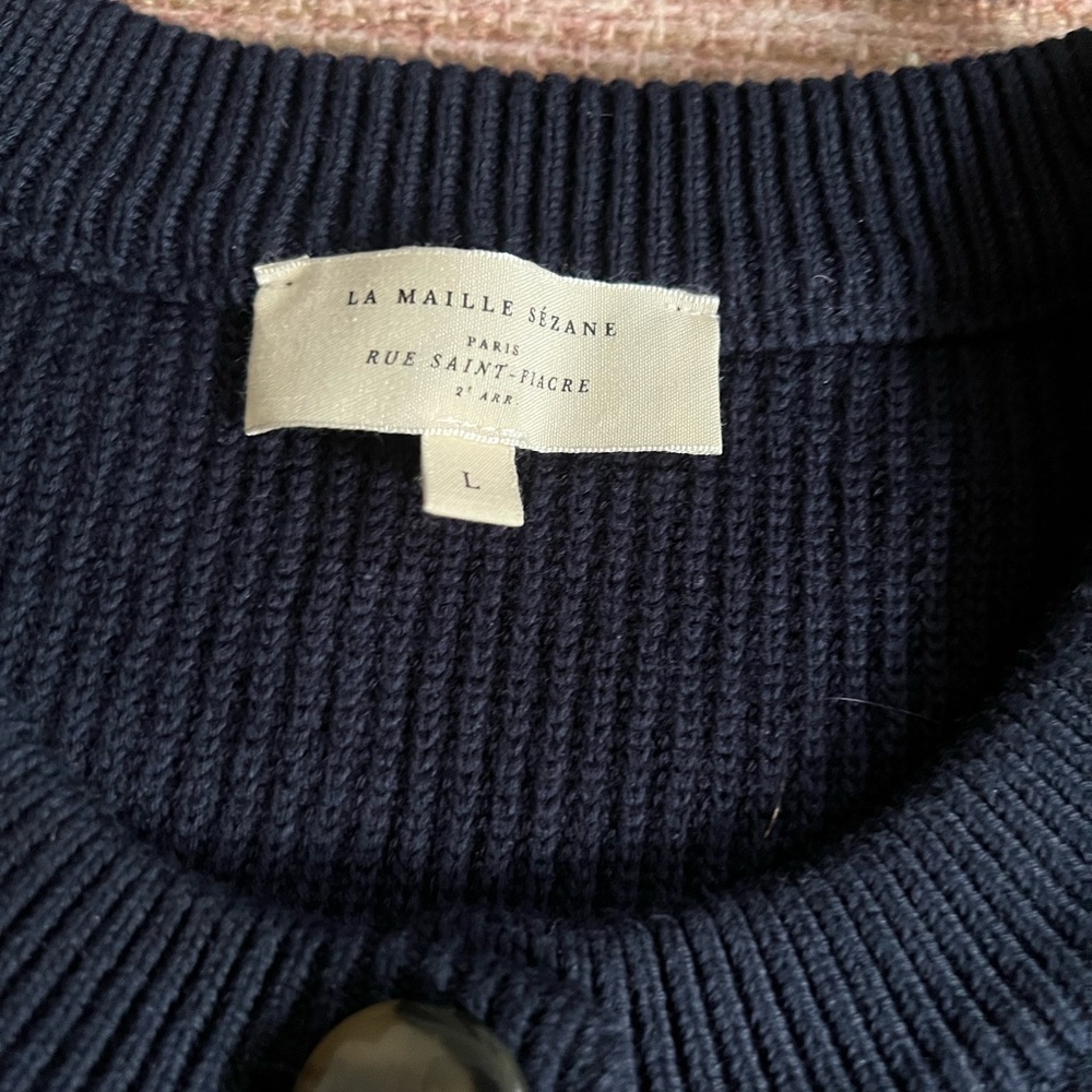 Sezane | Isaure Cardigan | Navy | Large - Picture 3 of 5
